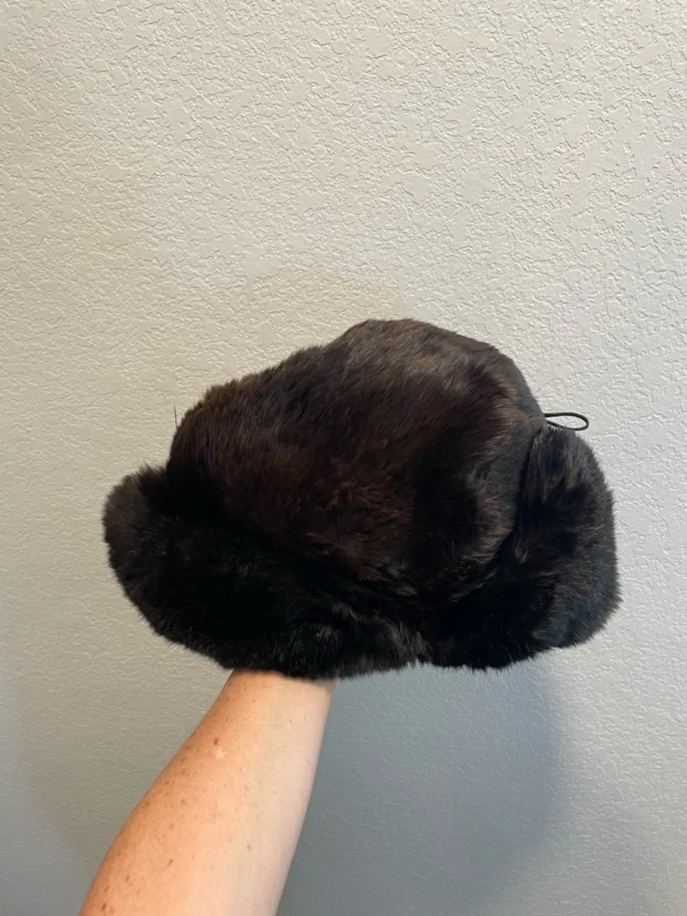 Vintage Real Fur Russian Style Hat Dark Brown Trapper Ushanka Winter Fur Hat